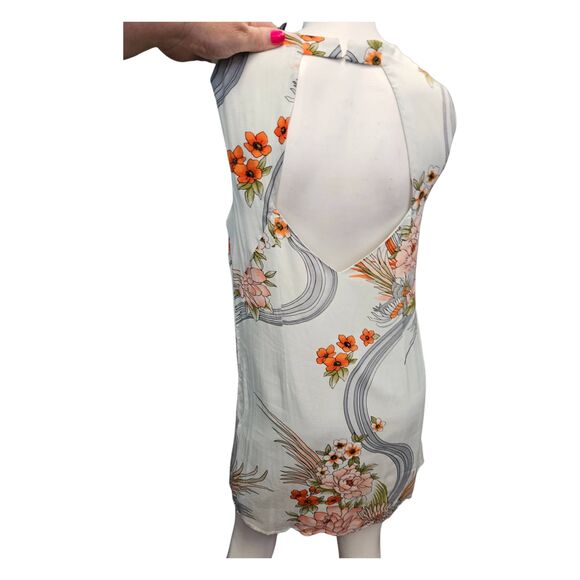 Forever 21 Blue Tropical Bird Sleeveless Summer Dress Womens Medium - Picture 5 of 8